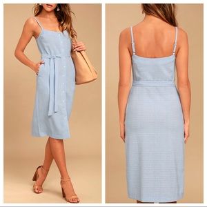 Lulus Ali & Jay Plaid Midi Dress